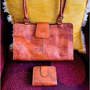 Patricia Nash leather map handbag